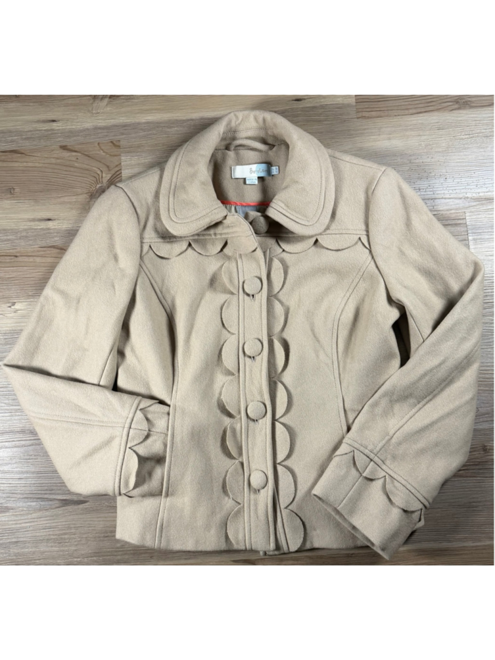 cream wool-blend cropped jacket by Boden sz 4 - Picture 7 of 10